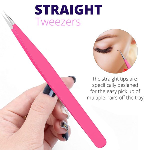 Custom Eyelash Tweezers Logo Volume Eyelash Extension Tweezers Private Label Stainless Steel Tweezers - Image 5