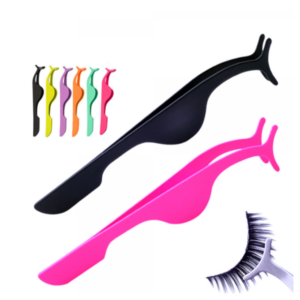Eyelash Tweezers Pro Fake Eye Lash Applicator Eyelash Extension Curler Nipper Clip Clamp Makeup Forceps Tools - Image 3