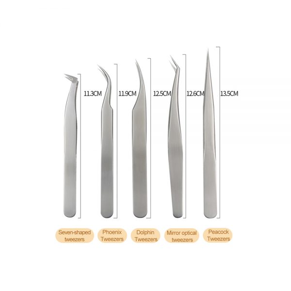 Stainless Steel colorful customized tweezers custom tweezers amzon pointed eyelash tweezers logo - Image 3