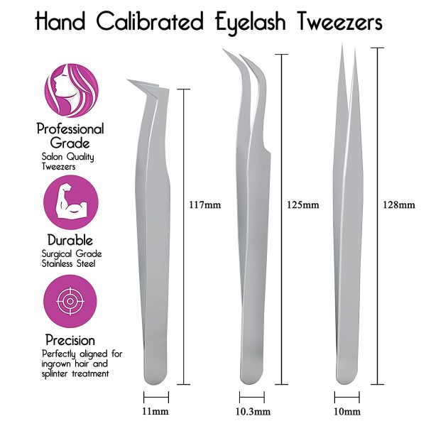 Customized Logo Colorful rounded Pink Rose Gold lash applicator tweezer private label eyelash tweezers bulk eye lash tweezers - Image 2