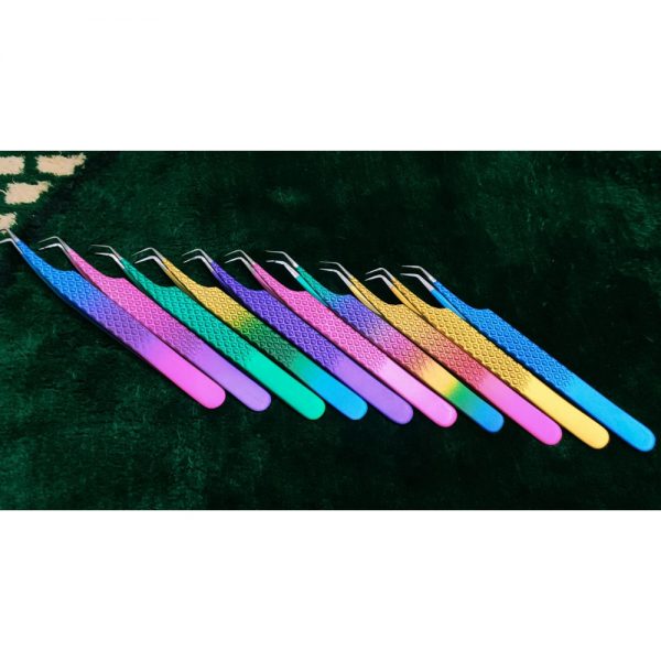 Low MOQ Quality Customized Color Stainless Steel Eyebrow Tweezers Eyelash Tweezers - Image 2