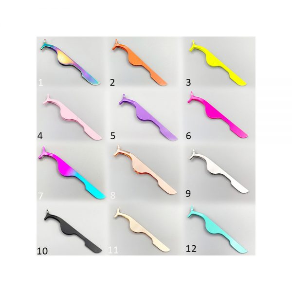 Custom Pink Plastic Lashes Applicator Tweezers Bulk Magnetic Lash Tweezers packaging False Eyelash Tweezers - Image 2