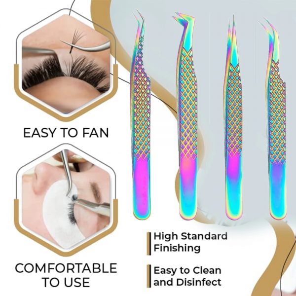 Tweezers Stainless Steel Eyelash Tweezers Other Makeup Tools Wholesale Eyelash Applicator - Image 2