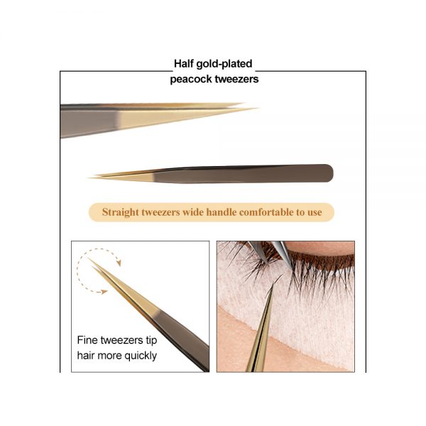 New model colored customized tweezers 90 degree eyelash tweezers SS420 volume lash extensions tweezers - Image 2