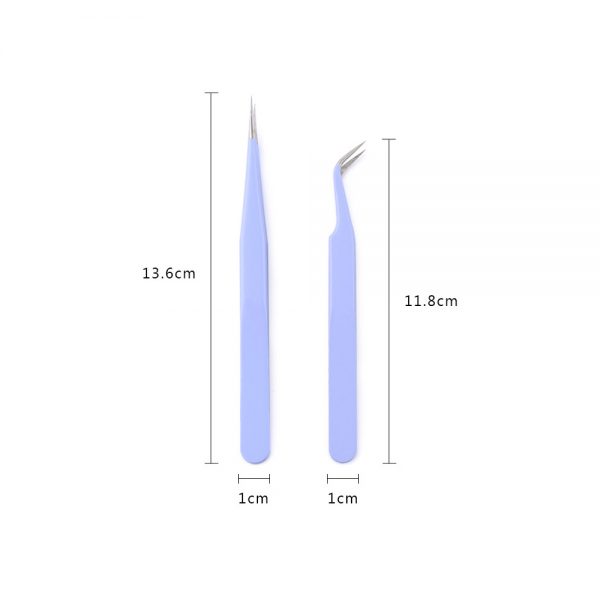 High Quality Pink Custom Girl Lashes Eyebrow Tweezers Eyelash Extension Candy-colored Eyelash Diamond Tweezers Set for Lashes - Image 2