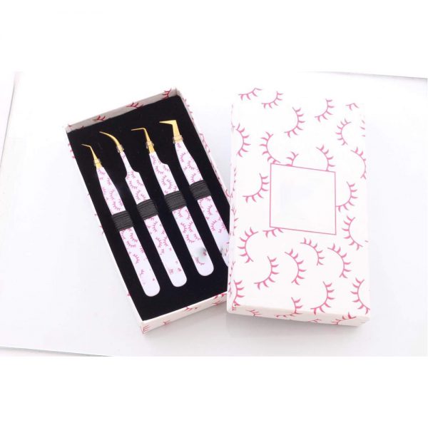 Private Label Logo Curved Eyelashes Extension Tweezer - Image 3