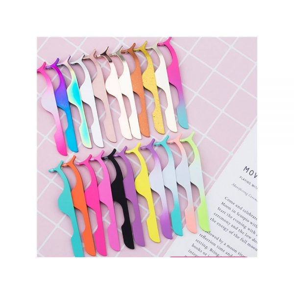 Custom Pink Plastic Lashes Applicator Tweezers Bulk Magnetic Lash Tweezers packaging False Eyelash Tweezers - Image 3