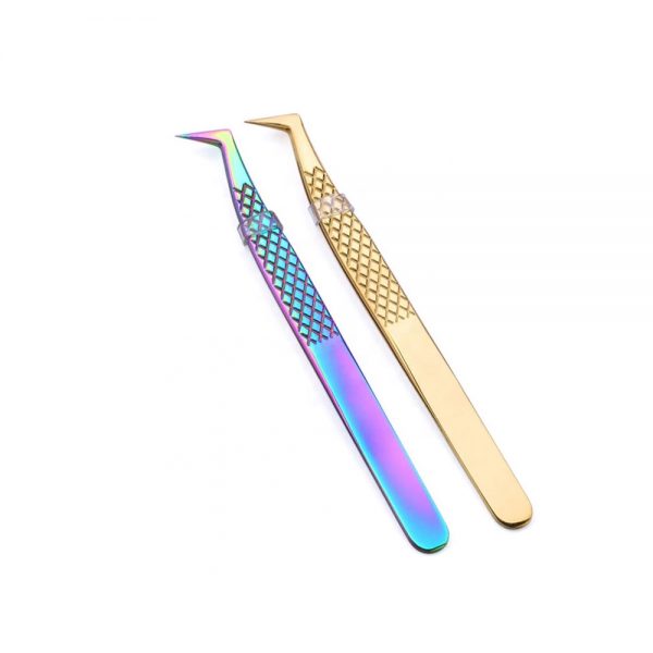 Eyelash tweezers stainless steel /Private label custom tool extension lash eyebrow eyelash tweezers - Image 2