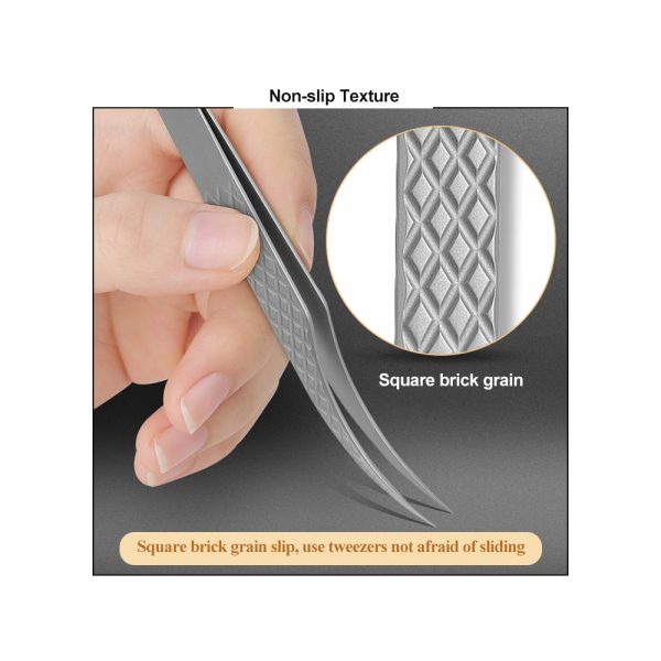 2021 beauty tweezers colored eyebrow tweezers private label Stainless steel eyelash forceps pointed tweezers - Image 4