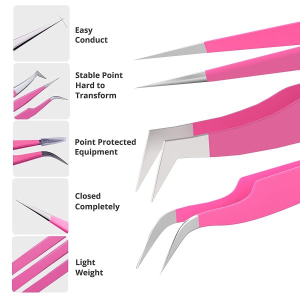 Custom Eyelash Tweezers Logo Volume Eyelash Extension Tweezers Private Label Stainless Steel Tweezers - Image 3