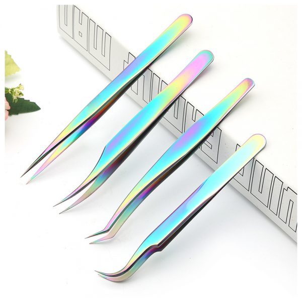 Hot Selling Curved Tweezers 30 Degree Tip tweezers Volume golden eyelash extension tweezers - Image 2