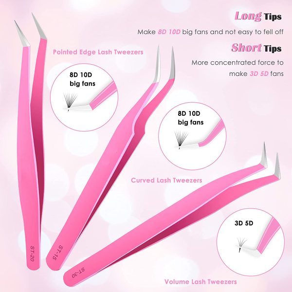 Professional Eyelash Extension Tweezers With Anti Magnetic Case / Tweezers For Lash Extensions - Image 4