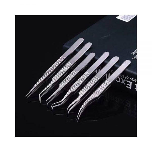Wholesale Titanium tweezers lozenge grain Stainless Steel Private Label Eyelash Tweezers other eyelashes & tools - Image 4