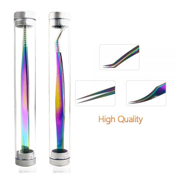 Hot Selling Curved Tweezers 30 Degree Tip tweezers Volume golden eyelash extension tweezers - Image 3