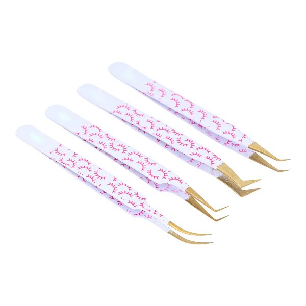 Private Label Logo Curved Eyelashes Extension Tweezer - Image 2