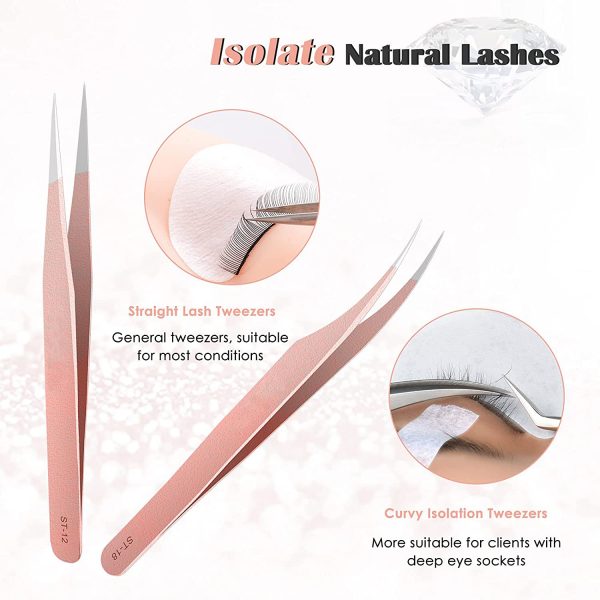 stainless steel Mink eyelash extension tweezers professional Volume Eye Lashes Tweezers make up tool eyebrow tweezer - Image 2