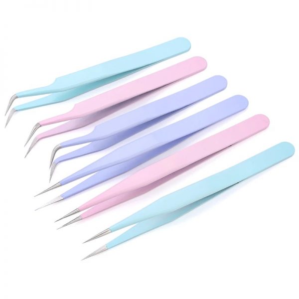 private label premium gold color diamond tip individual eyelash extension tweezers - Image 2