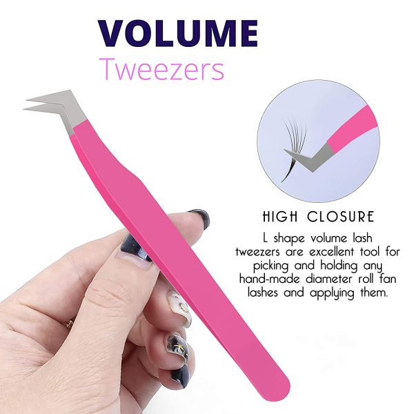 Custom Eyelash Tweezers Logo Volume Eyelash Extension Tweezers Private Label Stainless Steel Tweezers - Image 2