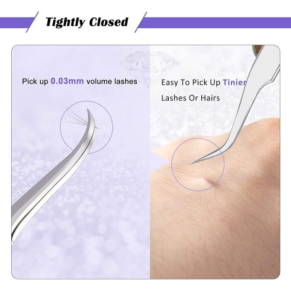 Professional Stainless Steel lashes tweezers Volume Tweezers light weight eyelash extension tweezers - Image 4