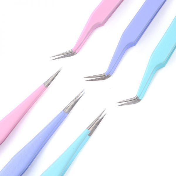 private label premium gold color diamond tip individual eyelash extension tweezers - Image 4