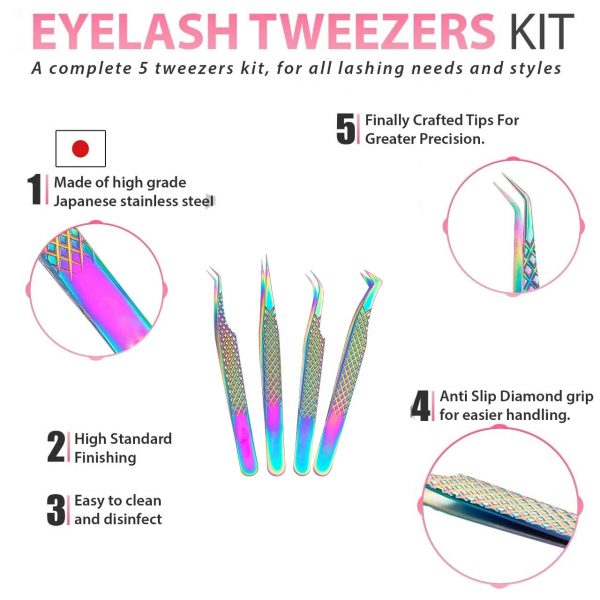 Tweezers Stainless Steel Eyelash Tweezers Other Makeup Tools Wholesale Eyelash Applicator - Image 5