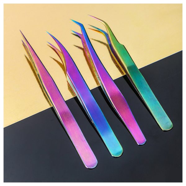 Hot Selling Curved Tweezers 30 Degree Tip tweezers Volume golden eyelash extension tweezers - Image 5