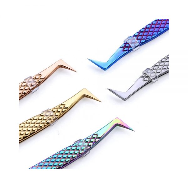 Eyelash tweezers stainless steel /Private label custom tool extension lash eyebrow eyelash tweezers - Image 4