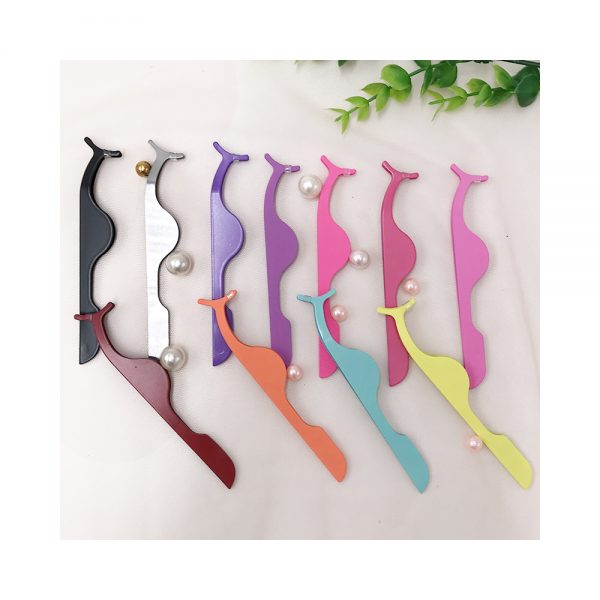 Custom Pink Plastic Lashes Applicator Tweezers Bulk Magnetic Lash Tweezers packaging False Eyelash Tweezers - Image 4