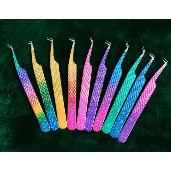 Low MOQ Quality Customized Color Stainless Steel Eyebrow Tweezers Eyelash Tweezers - Image 3