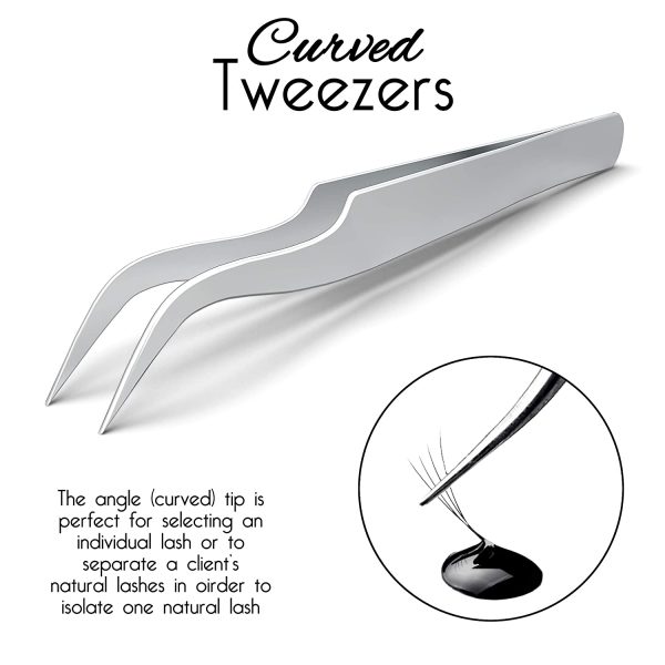 Customized Logo Colorful rounded Pink Rose Gold lash applicator tweezer private label eyelash tweezers bulk eye lash tweezers - Image 4