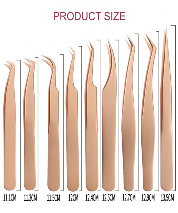 Beauty Tools Stainless Steel White Eyelash Extension Tweezers Custom Eyelash Tweezers - Image 2