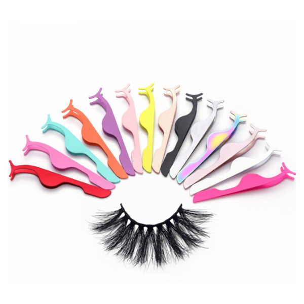 Eyelash Tweezers Pro Fake Eye Lash Applicator Eyelash Extension Curler Nipper Clip Clamp Makeup Forceps Tools