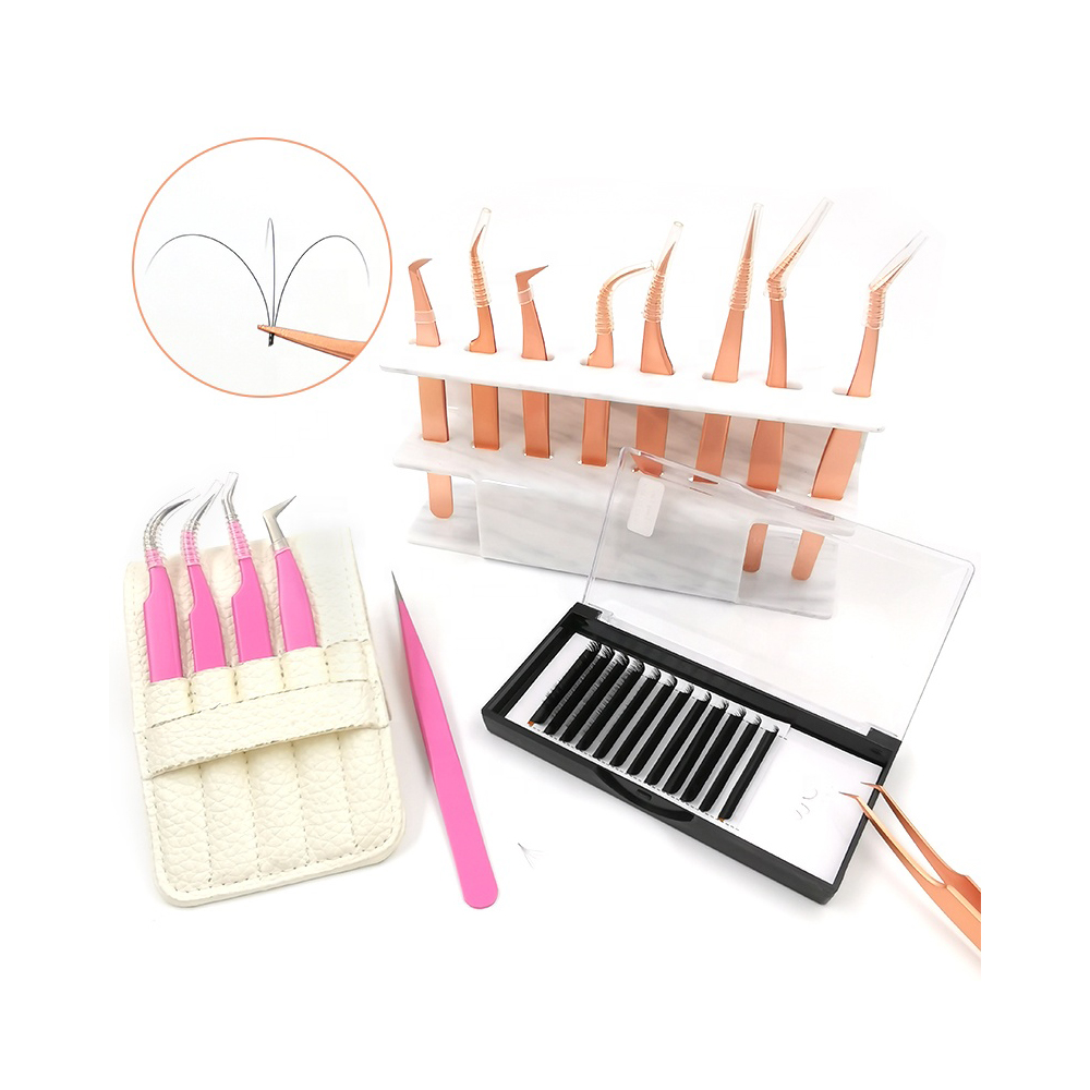 Beauty Tools Stainless Steel White Eyelash Extension Tweezers Custom Eyelash Tweezers