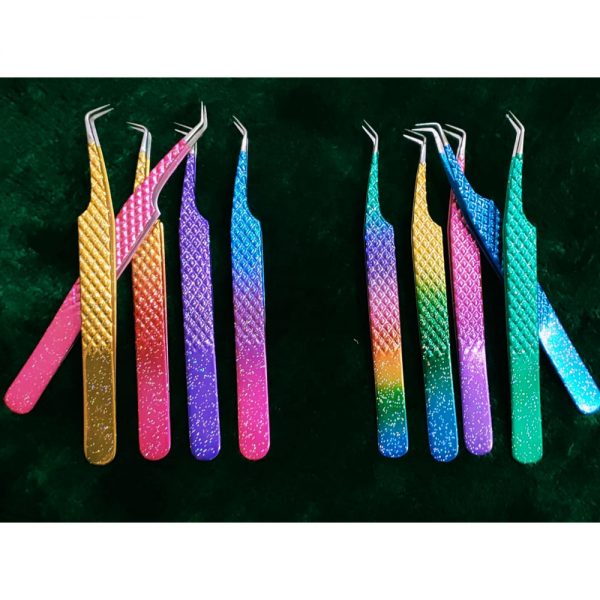 Low MOQ Quality Customized Color Stainless Steel Eyebrow Tweezers Eyelash Tweezers - Image 4