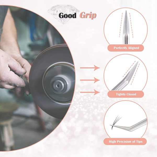 stainless steel Mink eyelash extension tweezers professional Volume Eye Lashes Tweezers make up tool eyebrow tweezer - Image 5