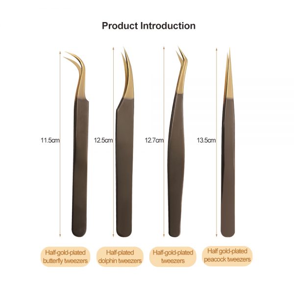 New model colored customized tweezers 90 degree eyelash tweezers SS420 volume lash extensions tweezers - Image 4