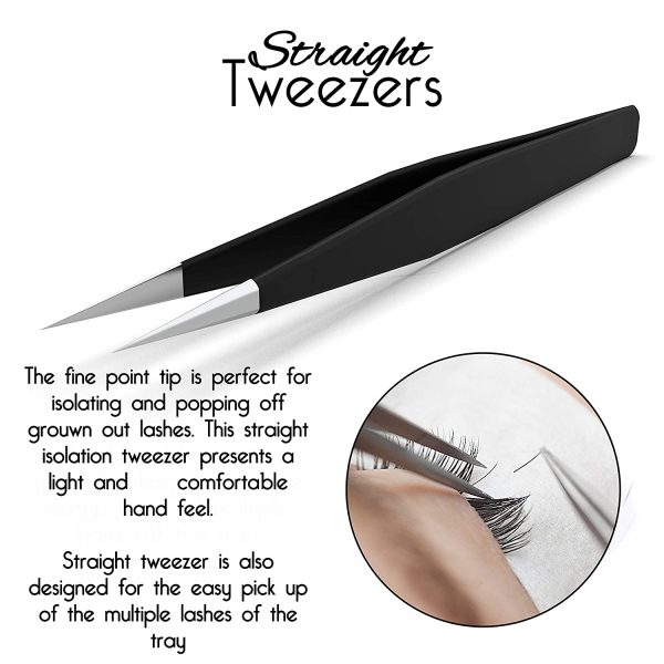 Lash Eyelash Extension Tweezers Set of 5, Japanese Stainless Steel Tools Straight Curved 45 90 Degree Angled Tip, Volume Tweezer - Image 5